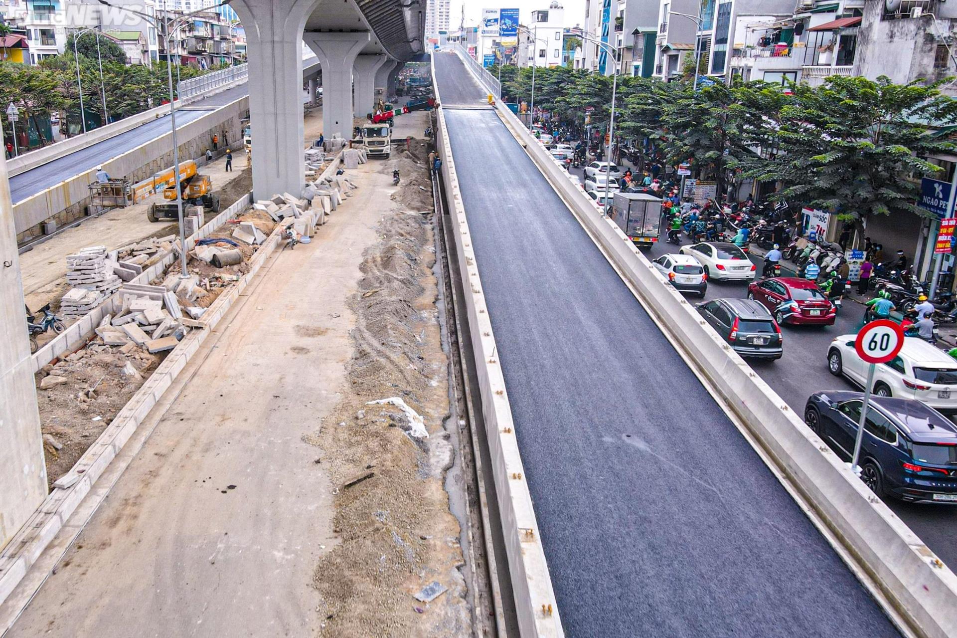 Diện mạo cầu cạn 10.000 tỷ đồng đi qua 4 quận Hà Nội trước ngày thông xe - Ảnh 4.